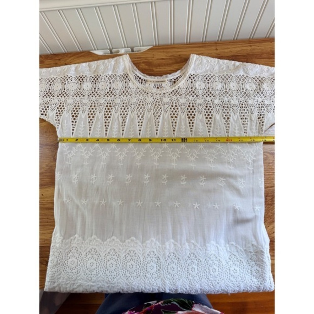 Ulla Johnson Viola White Cotton Lace Embroidered Crew Neck Mini Dress Size S 4 - Picture 11 of 16